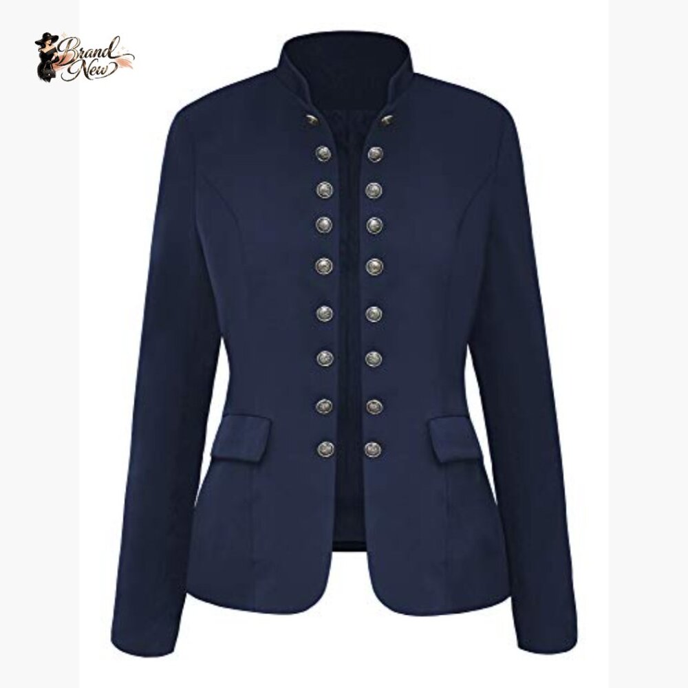 Polyester Blazer With Buttons Pockets Open Front … - image 2